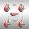 Service Caster 5 Inch 316SS Red Polyurethane Swivel 1/2 Inch Threaded Stem Caster Set Brake SCC SS316TS20S514-PPUB-RED-TLB-121315-4 - alternate 4